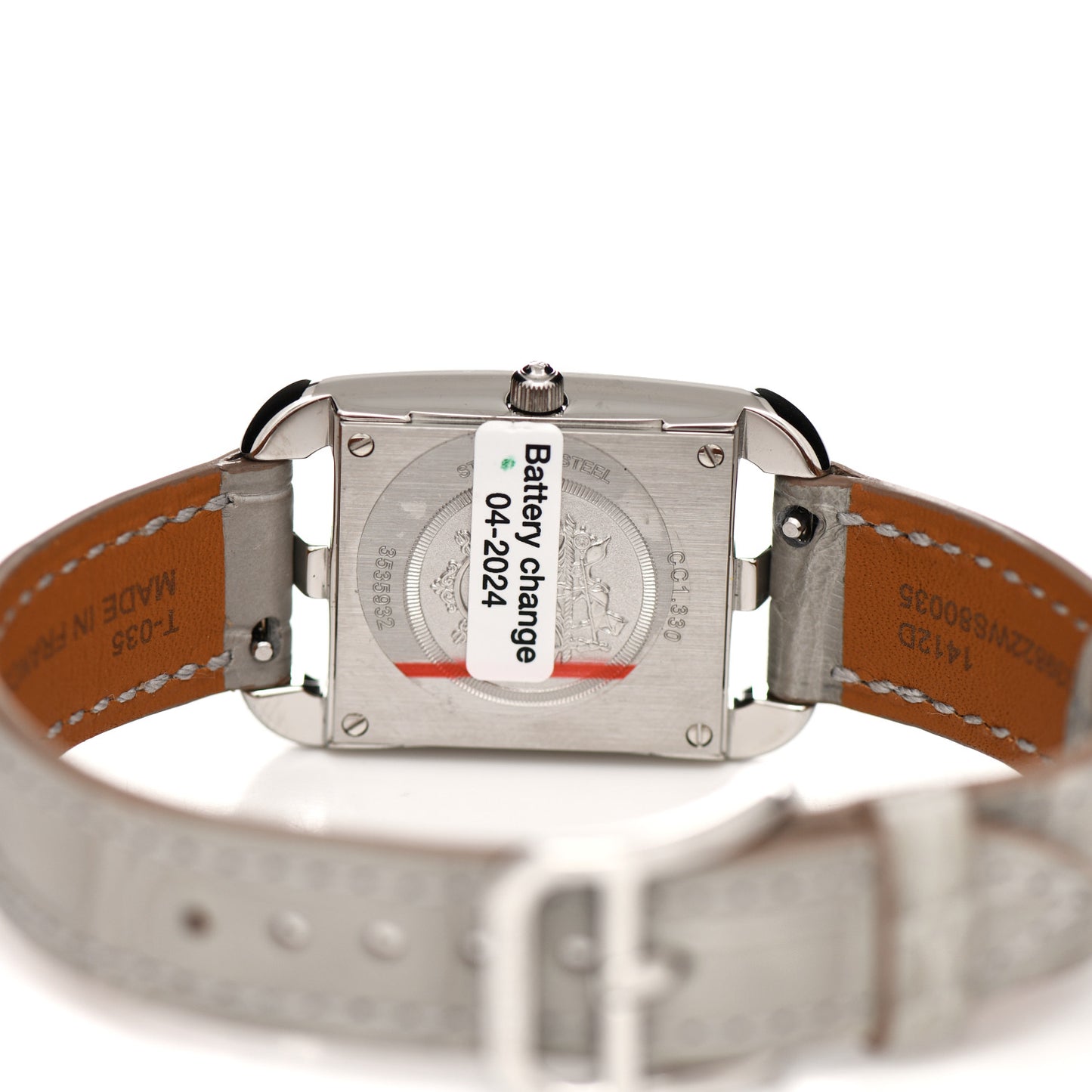 Stainless Steel Alligator Diamond Bezel 23mm Cape Cod Chaine d'Ancre Joaillier Quartz Watch Gris Perle