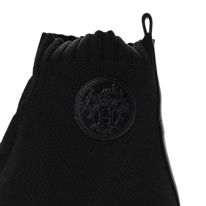 Hermes Knit Calfskin Volver Ankle Boots 37.5 Black 11 of 12