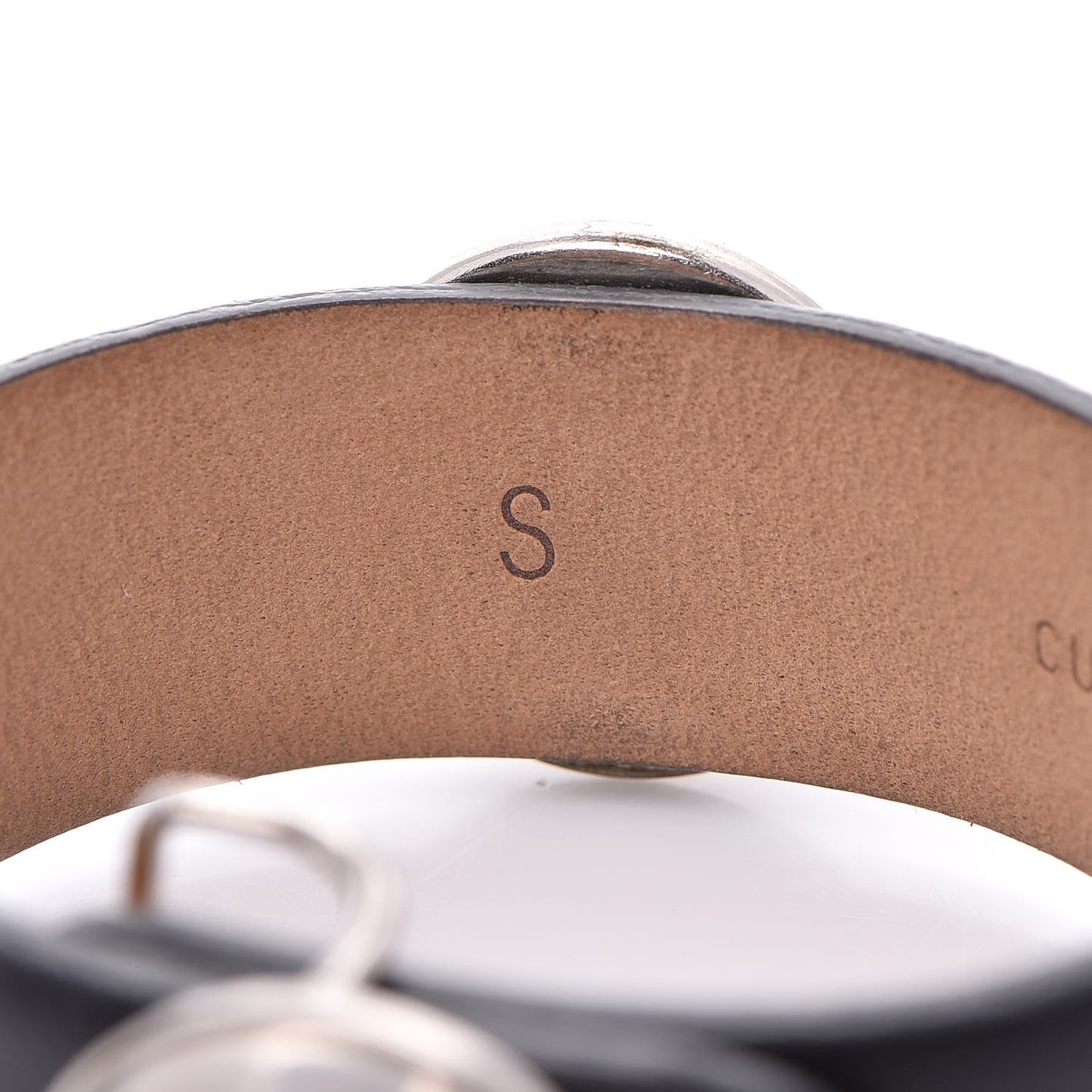 Calfskin CC Buckle Bracelet S Black