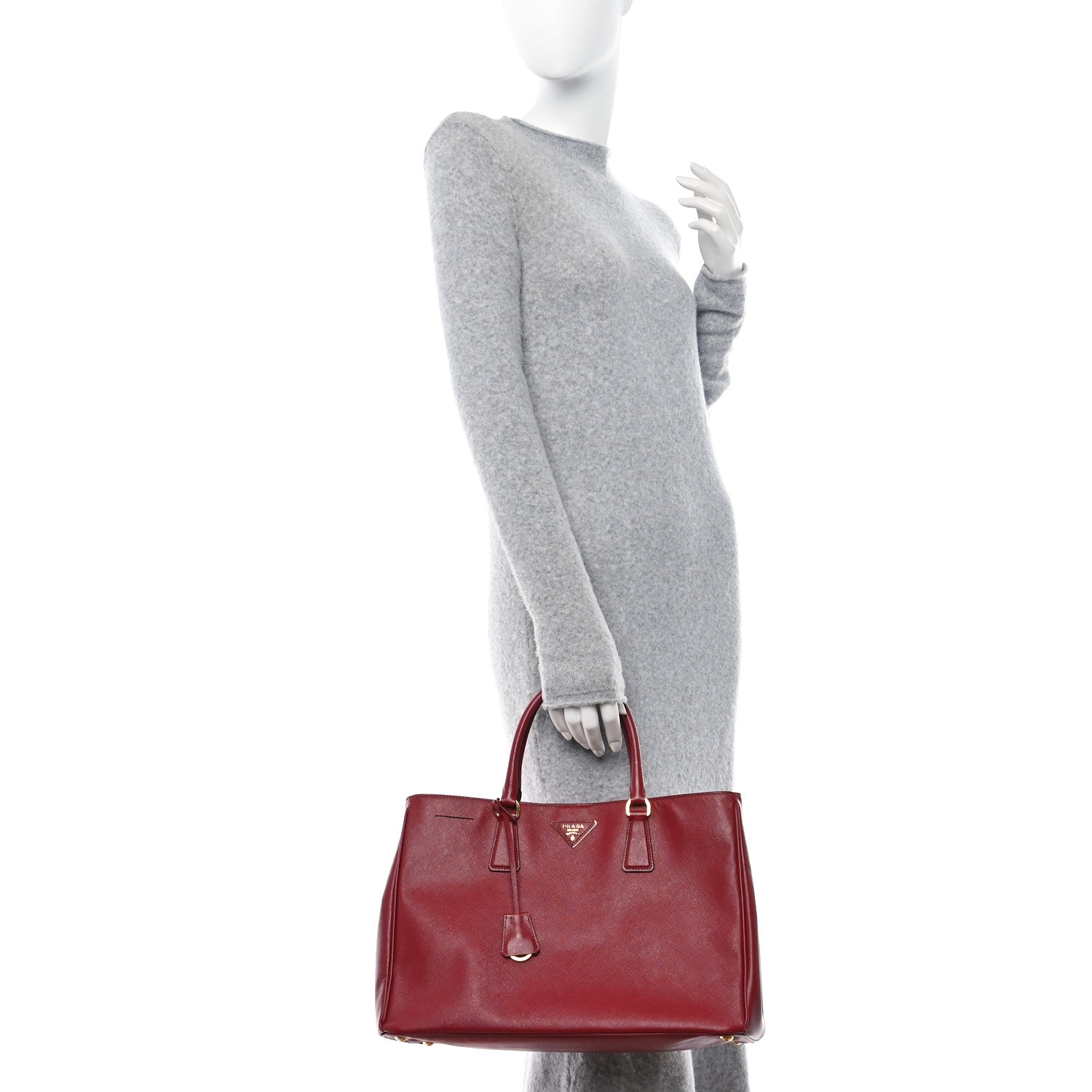 Prada Saffiano Lux Large Tote Fuoco 2 of 11