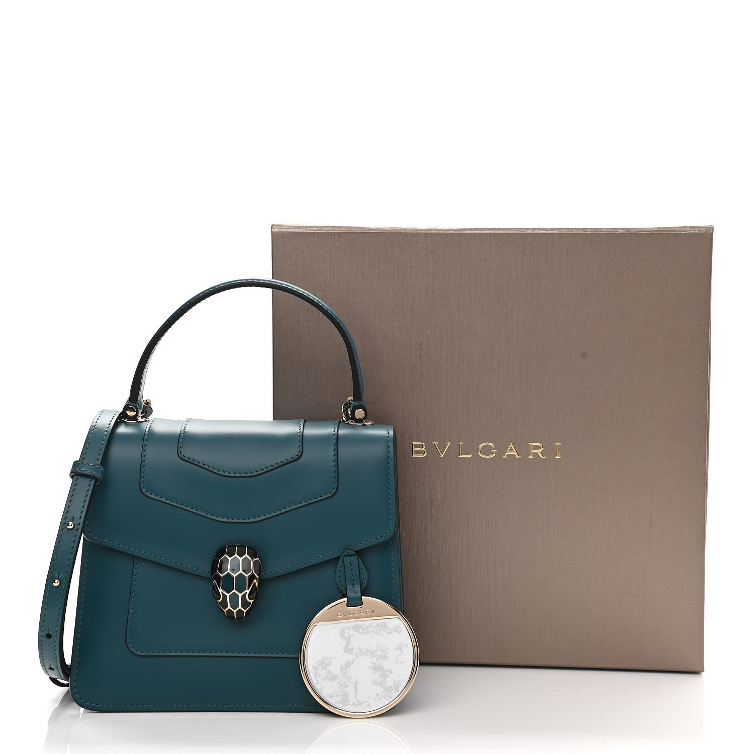 Bulgari Calfskin Serpenti Forever Top Handle Blue 11 of 11