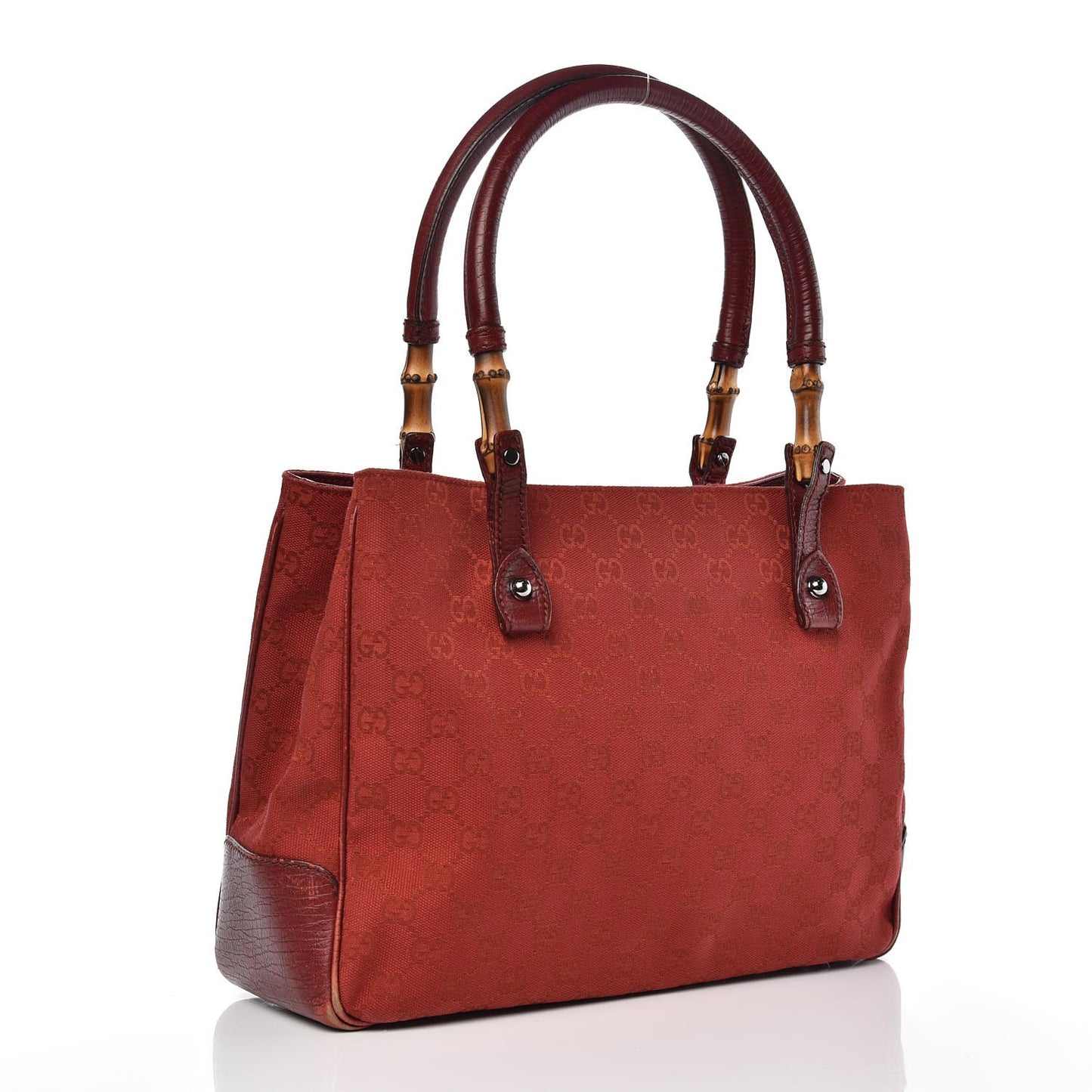 Monogram Small Bamboo Tote Red
