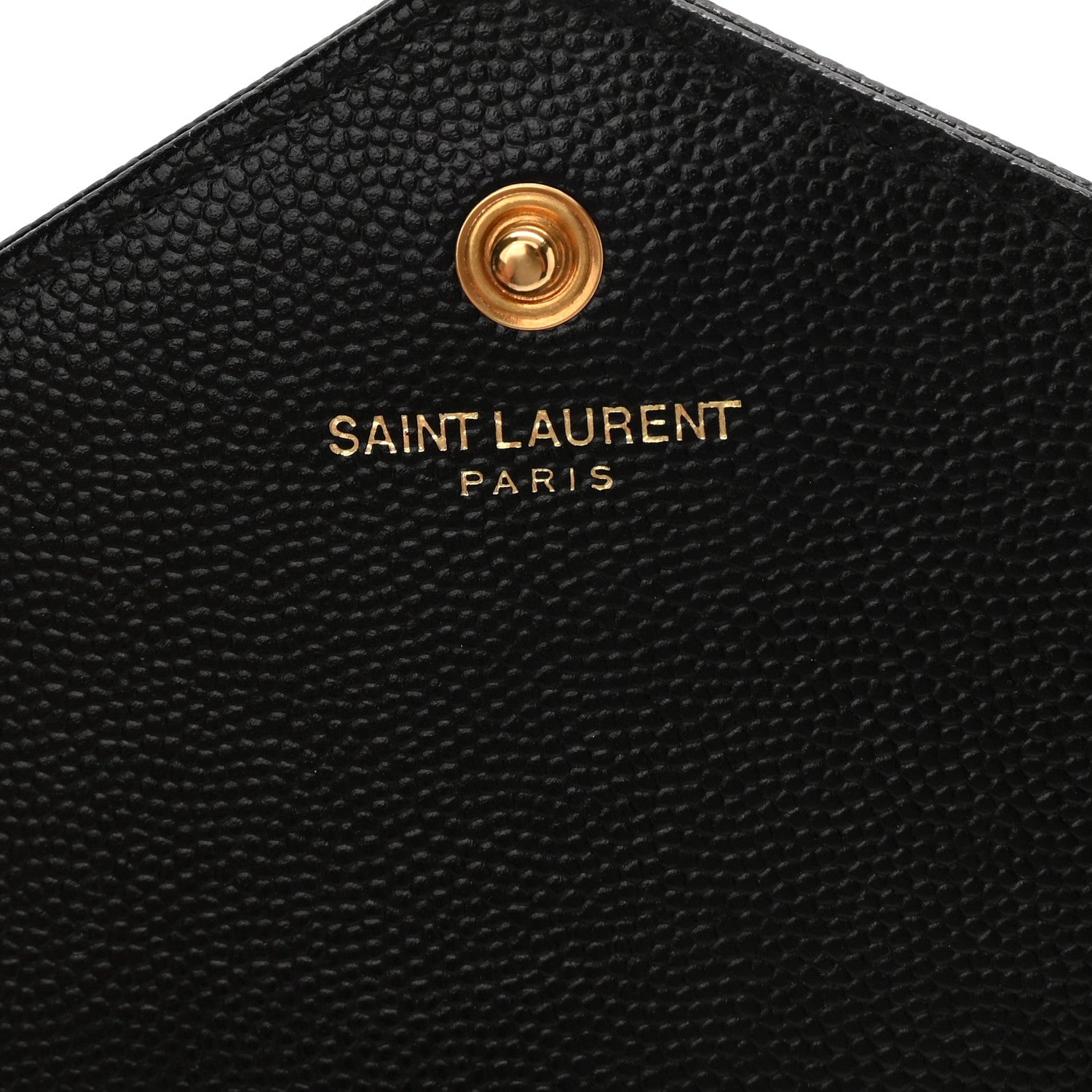 Saint Laurent Grain De Poudre Matelasse Chevron Monogram Chain Wallet Black 6 of 8