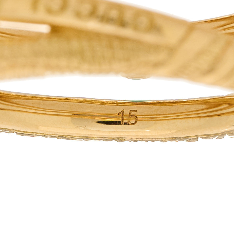 Gucci 18K Yellow Gold Turquoise Ouroboros Snake Three Row Wrap Ring 56 7.5 5 of 7