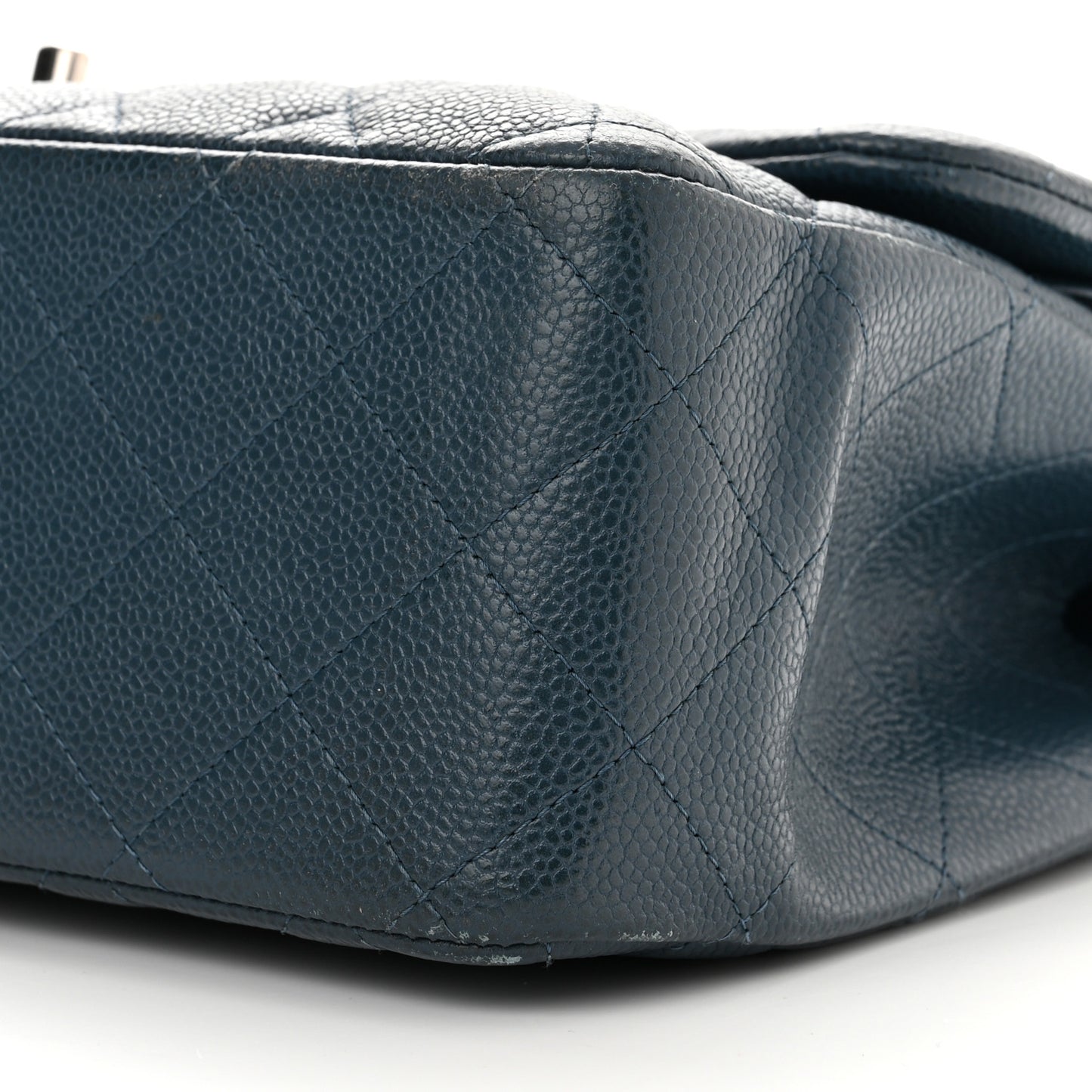 Caviar Quilted Jumbo Double Flap Navy