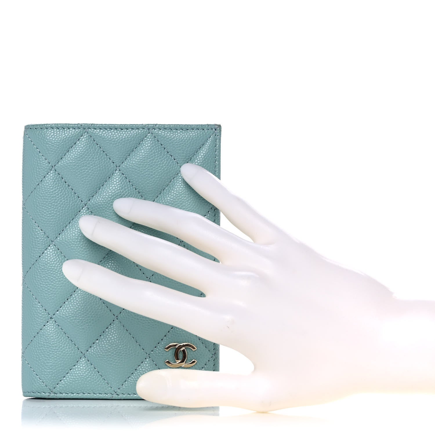 Chanel Caviar Quilted Passport Holder Light Blue 2 of 11
