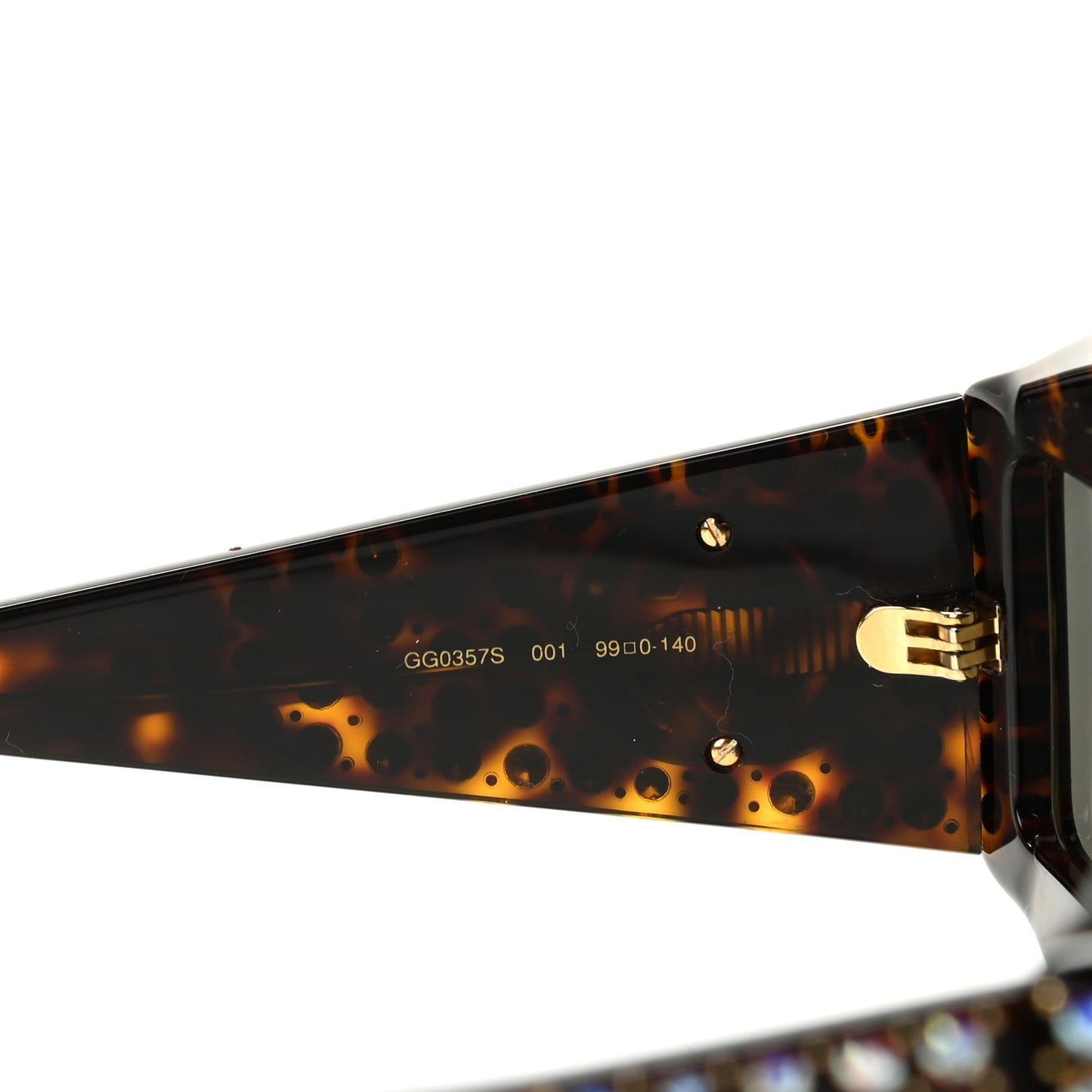 Crystal Rectangular Frame Sunglasses GG0357S Tortoiseshell
