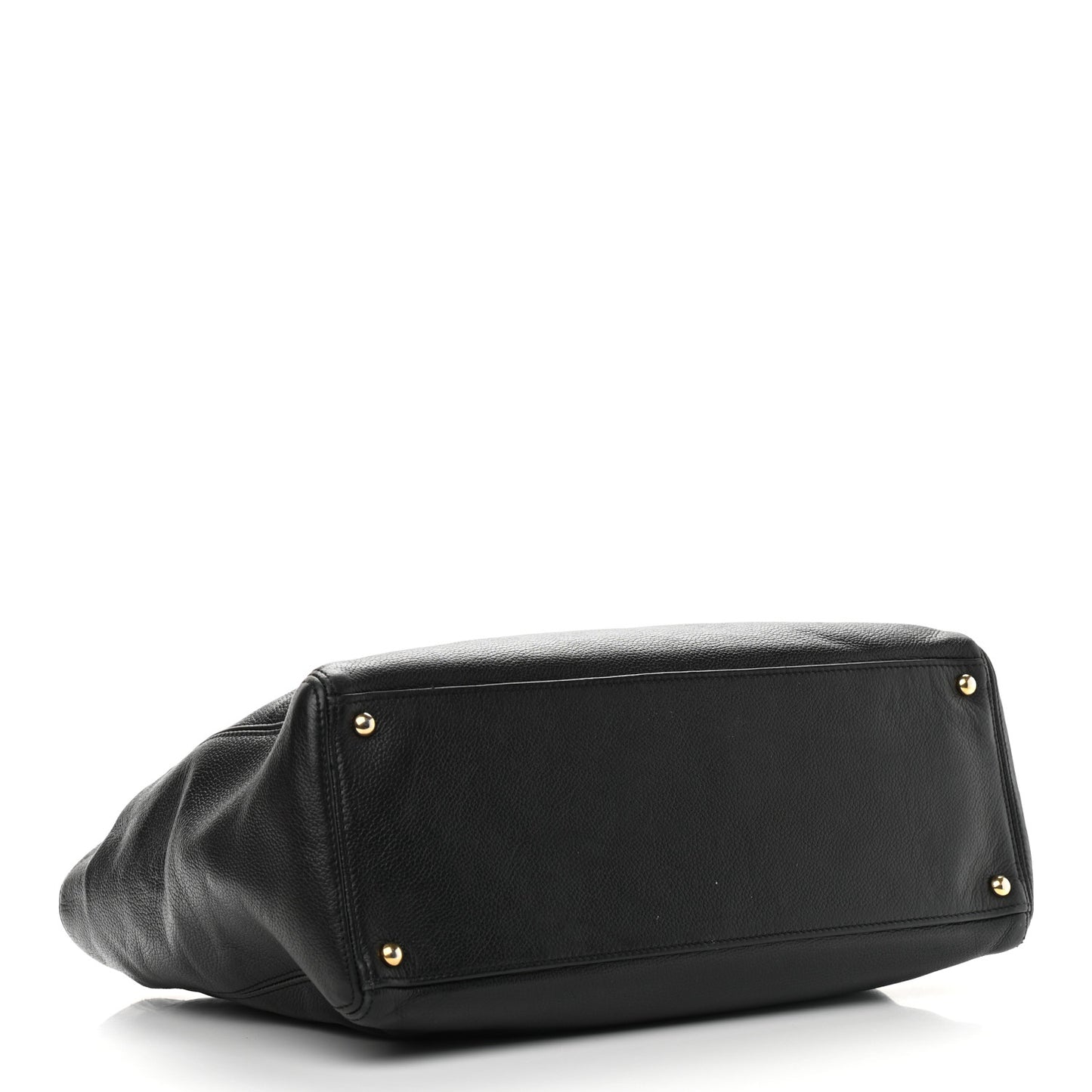 Calfskin Cerf Executive Shopper Tote Black
