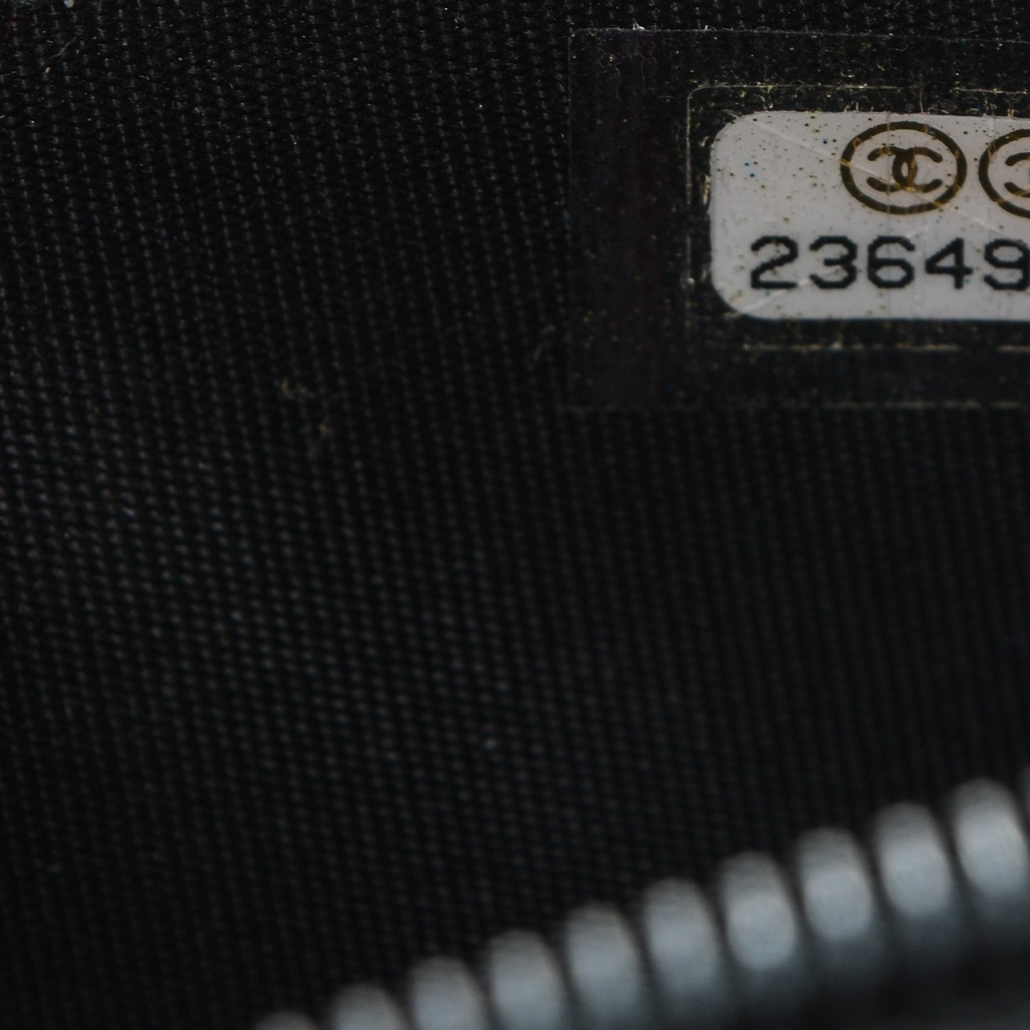 Calfskin Painted Chevron Embossed Small Boy Zip Wallet Black