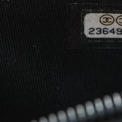 Chanel Calfskin Painted Chevron Embossed Small Boy Zip Wallet Black 8 of 8