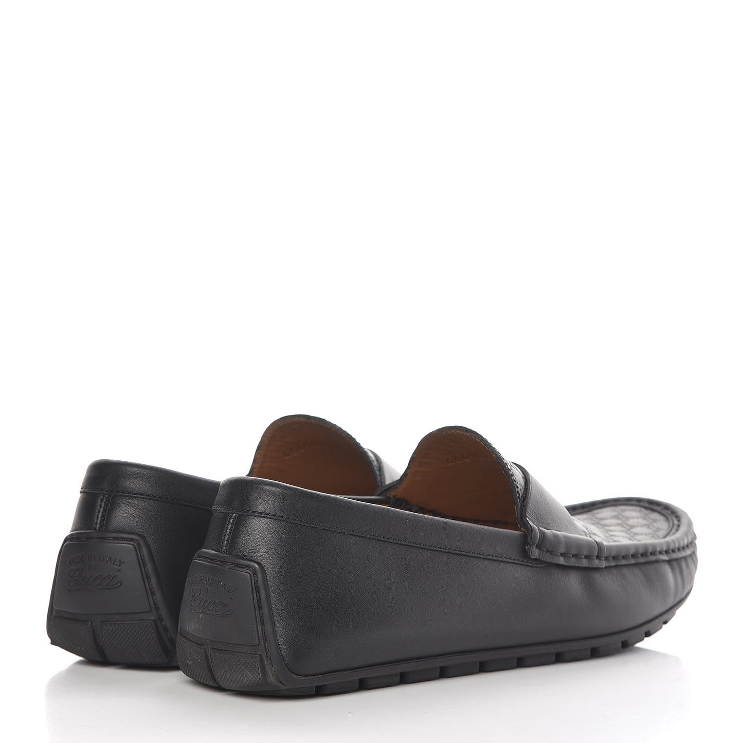 Guccissima Calfskin Mens Driver Loafers 7 Black