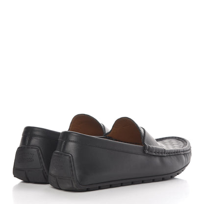 Gucci Guccissima Calfskin Mens Driver Loafers 7 Black 4 of 19