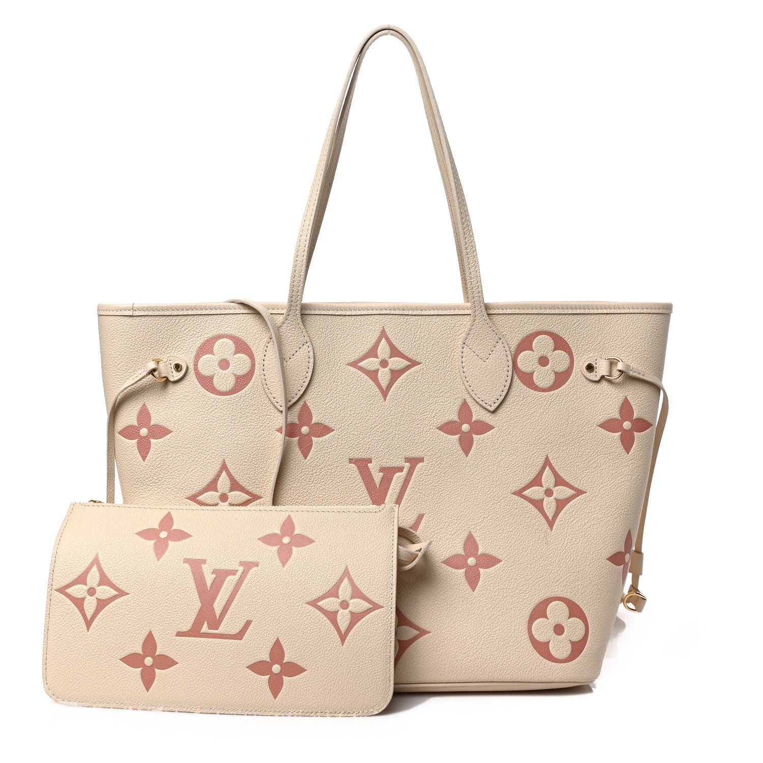Louis Vuitton Empreinte Monogram Giant Neverfull MM Creme Rose Trianon 1 of 8