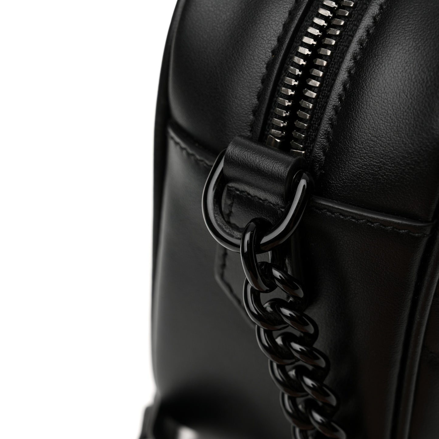 Calfskin Matelasse Monochrome Small GG Marmont Chain Shoulder Bag Black