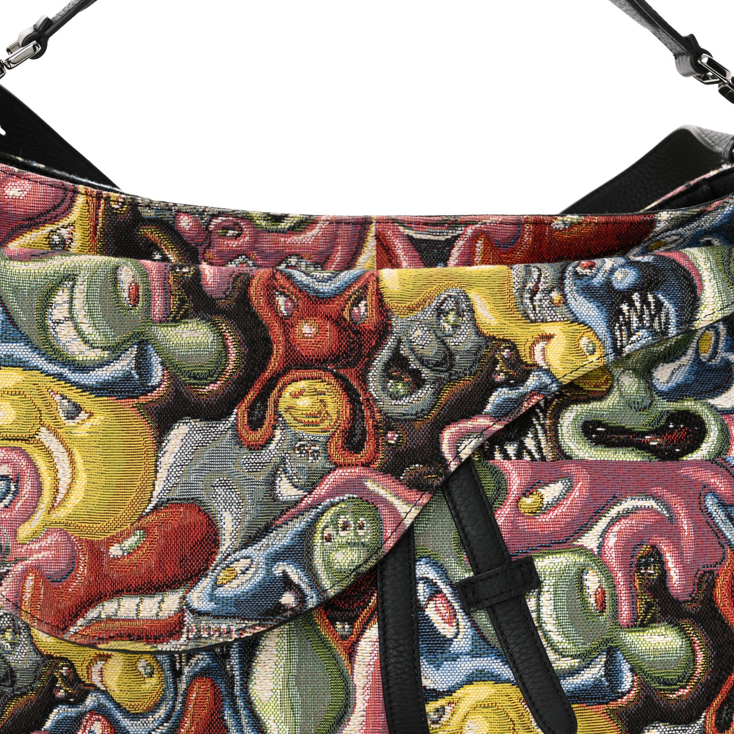 Christian Dior X KENNY SCHARF Jacquard Printed Soft Saddle Bag Multicolor 7 of 11