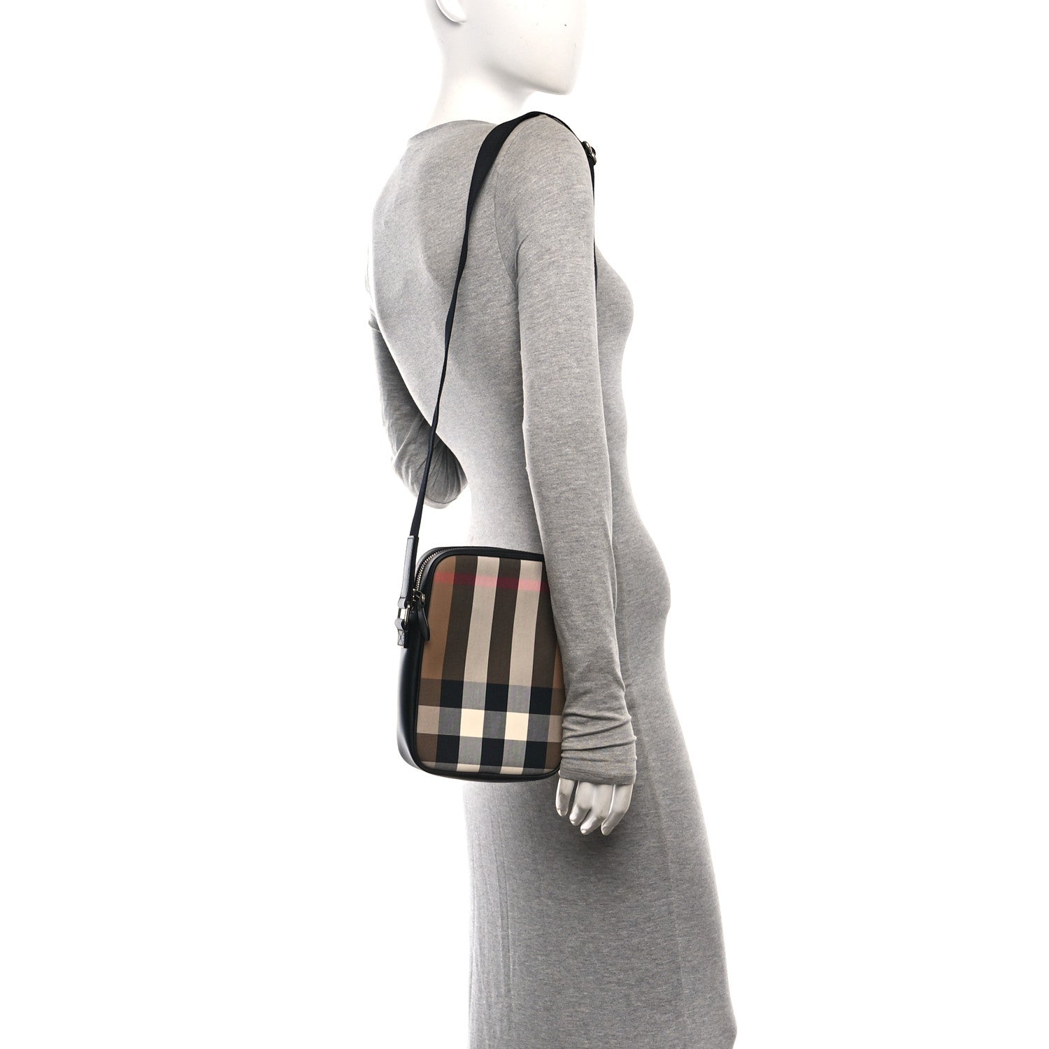 Burberry Canvas Super Exploded Check Vertical Paddy Camera Bag Taupe Brown 2 of 9