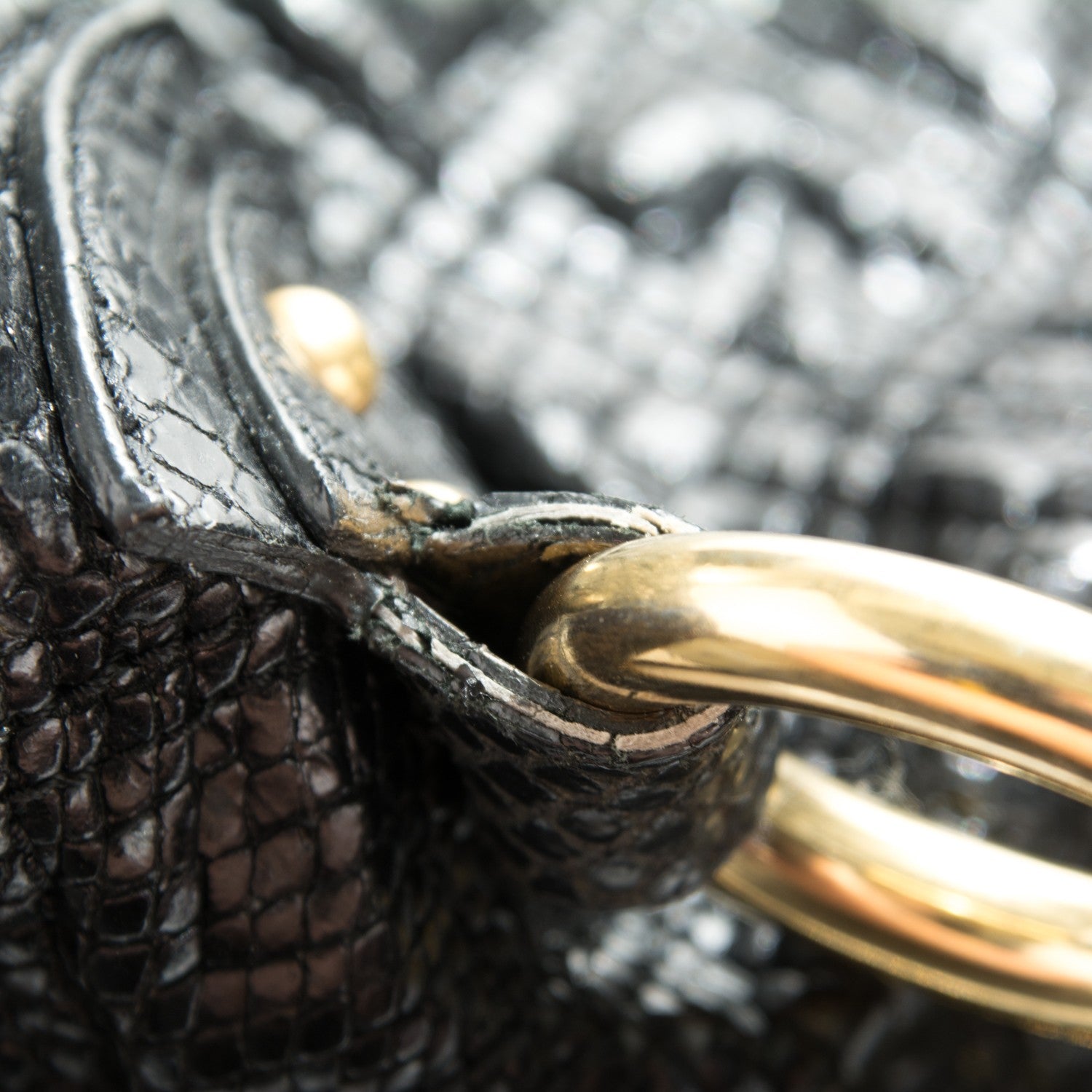 Marc Jacobs Python Effect Quilted Rio Stardust Satchel Black 10 of 10