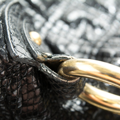 Marc Jacobs Python Effect Quilted Rio Stardust Satchel Black 10 of 10