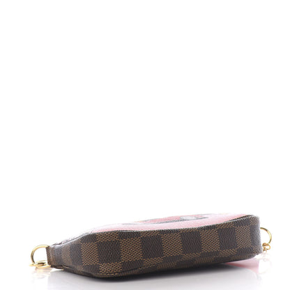 Louis Vuitton Damier Ebene 2019 Christmas Animation Mini Pochette Accessories Red 3 of 7