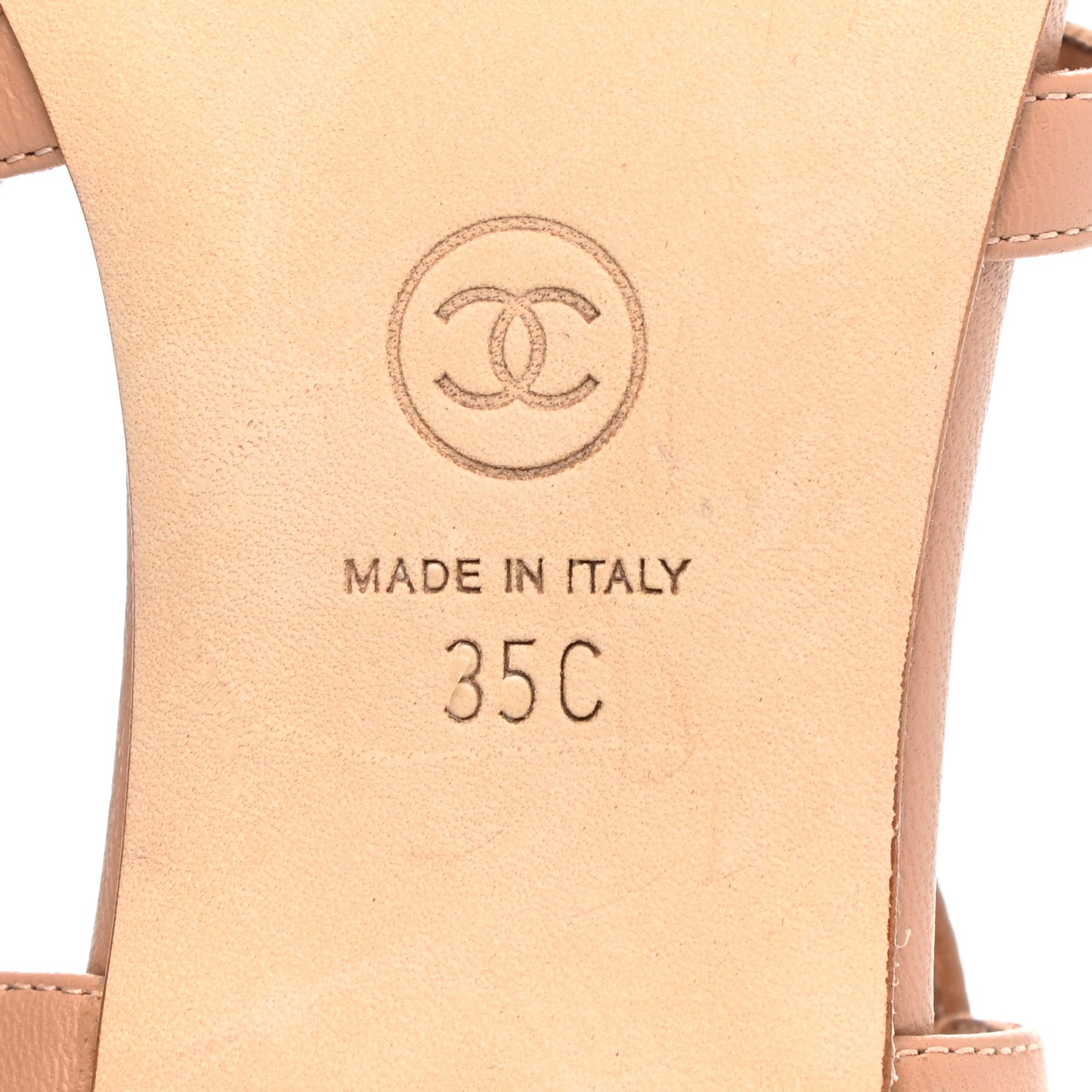 Lambskin Camellia Thong Sandals 35 Beige
