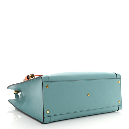 Gucci Wonka Grain Calfskin Medium Diana Tote Bag Dusty Azure Orange Fluo 4 of 8