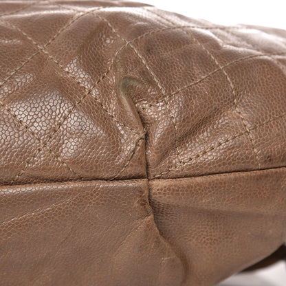 Chanel Grained Calfskin Quilted Maxi Elastic Flap Taupe 13 of 14