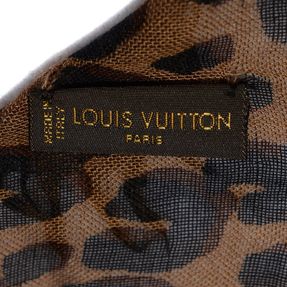Louis Vuitton Cashmere Silk Leopard Stole Brown 5 of 6