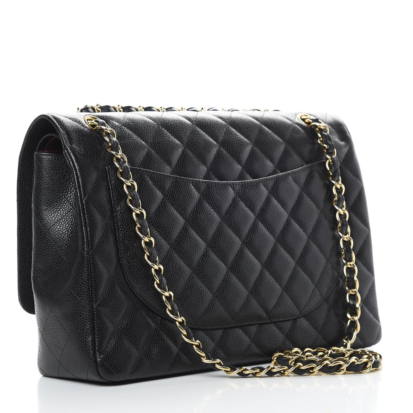 Caviar Quilted Maxi Double Flap Black