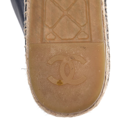 Chanel Lambskin CC Espadrilles 39 Navy Black 9 of 13