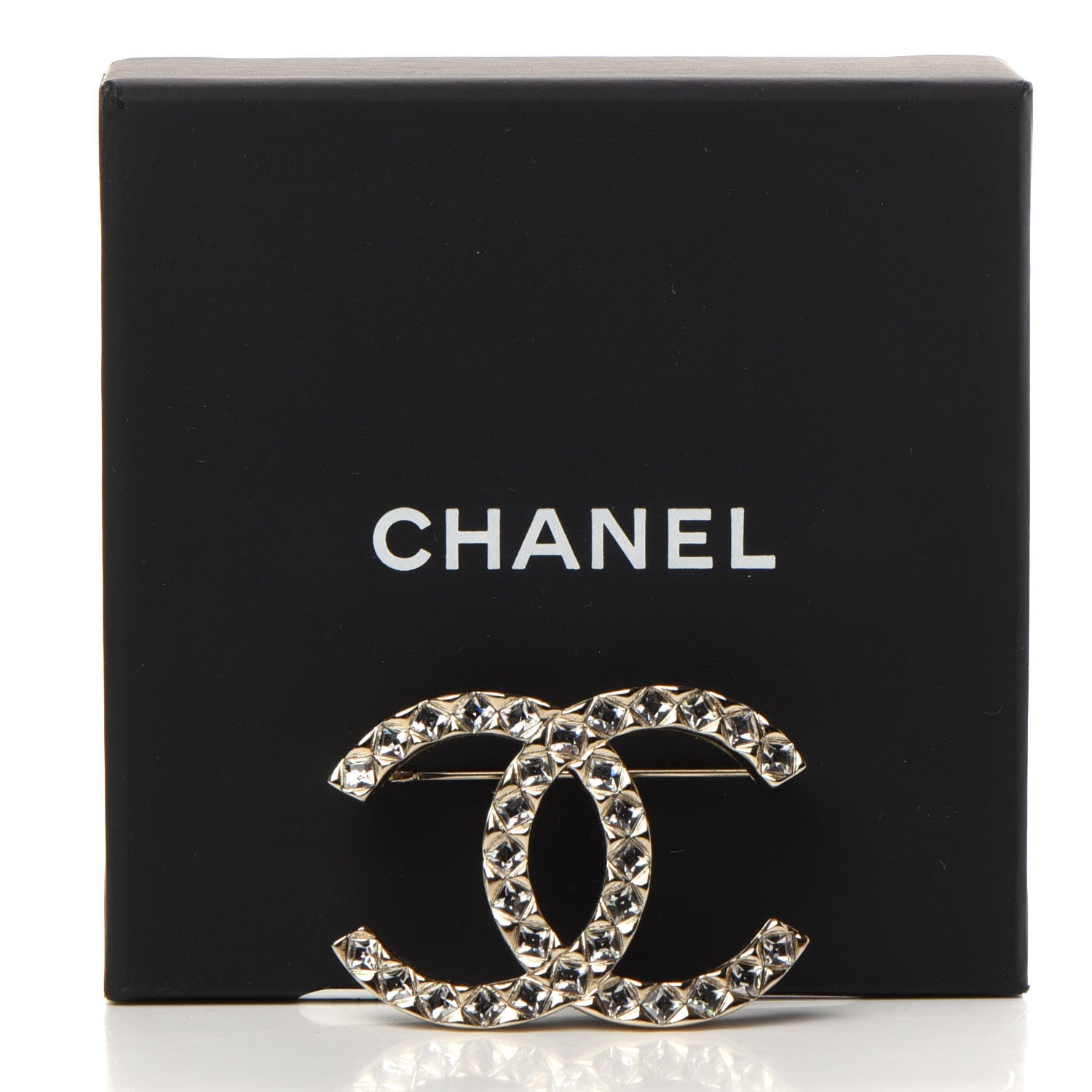 Chanel Baguette Crystal High Society CC Brooch Gold 6 of 6