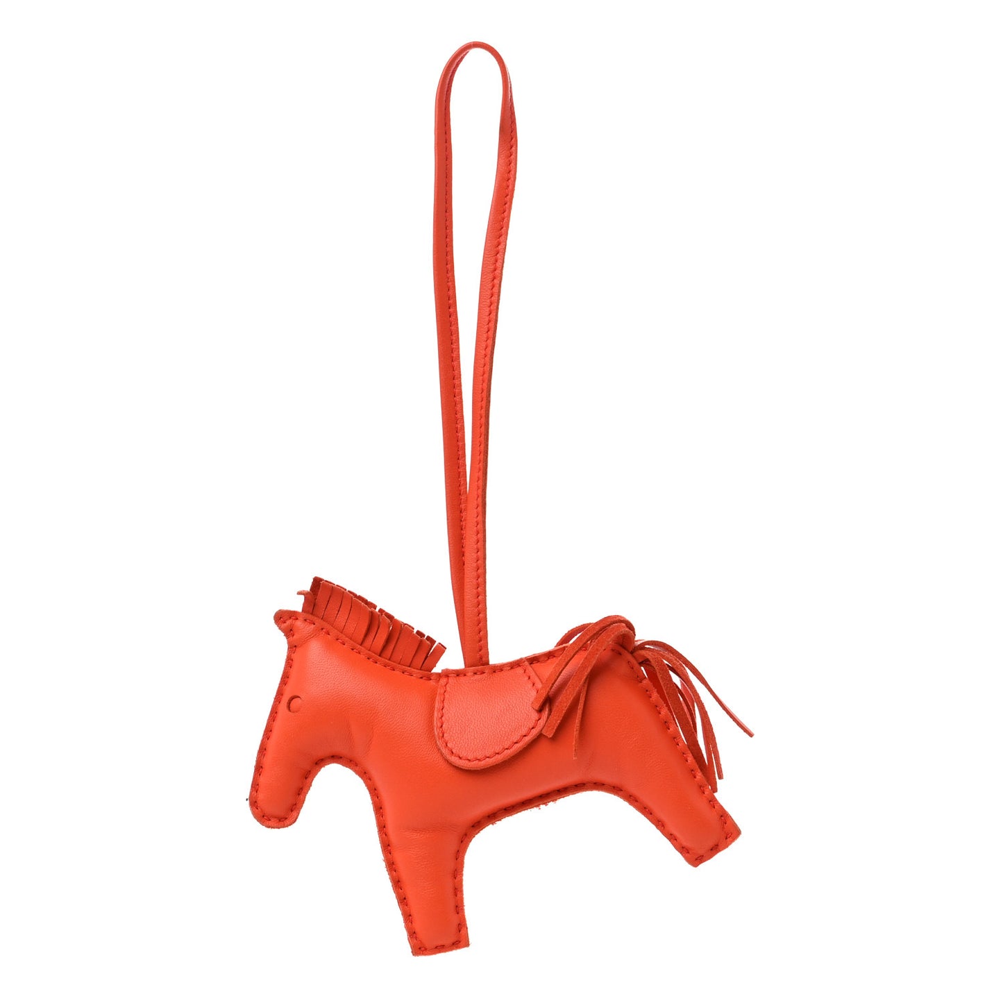 Milo Lambskin Grigri Rodeo Horse Bag Charm MM Feu