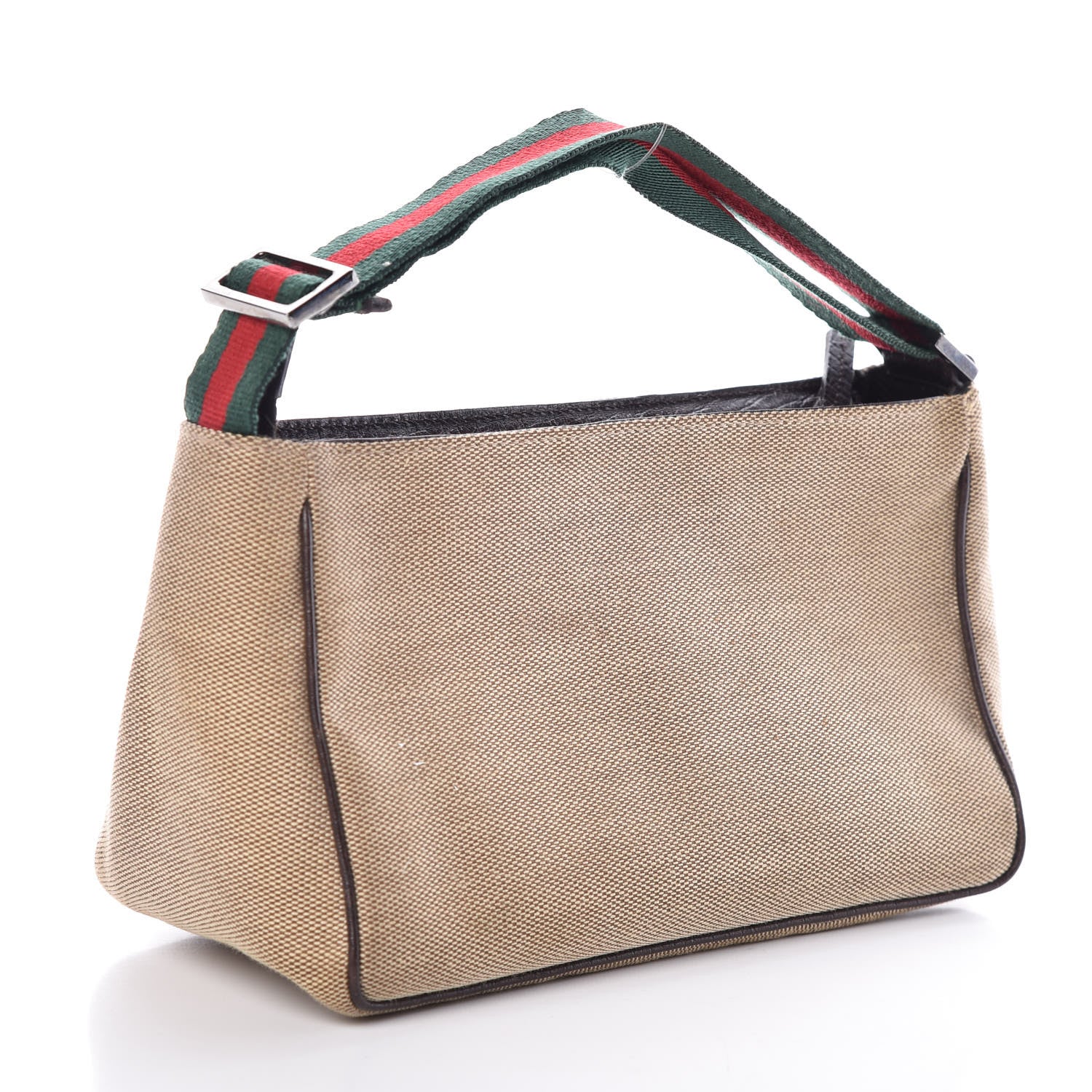 Gucci Canvas Web Shoulder Bag Dark Brown 3 of 9