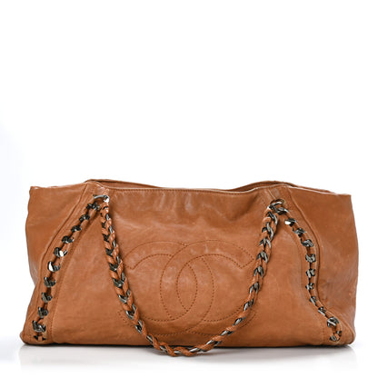 Chanel Calfskin Large East West Modern Chain Tote Dark Beige 1 of 13