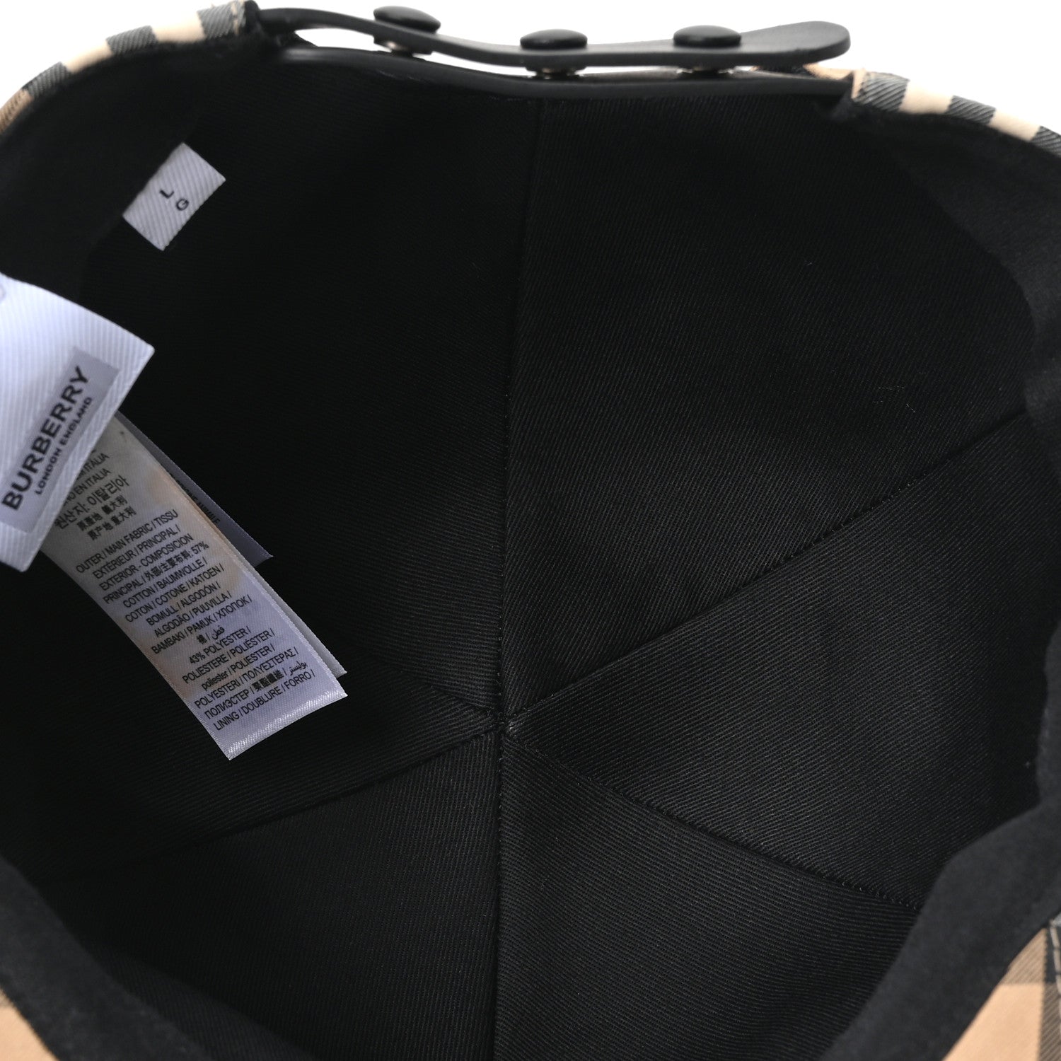 Burberry Cotton Vintage Check Monogram Baseball Hat Archive Beige 5 of 7