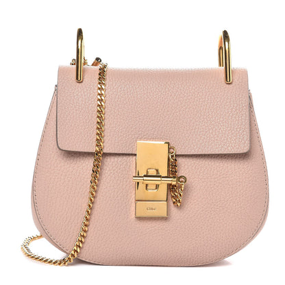 Chloe Grained Lambskin Mini Drew Shoulder Bag Cement Pink 1 of 6