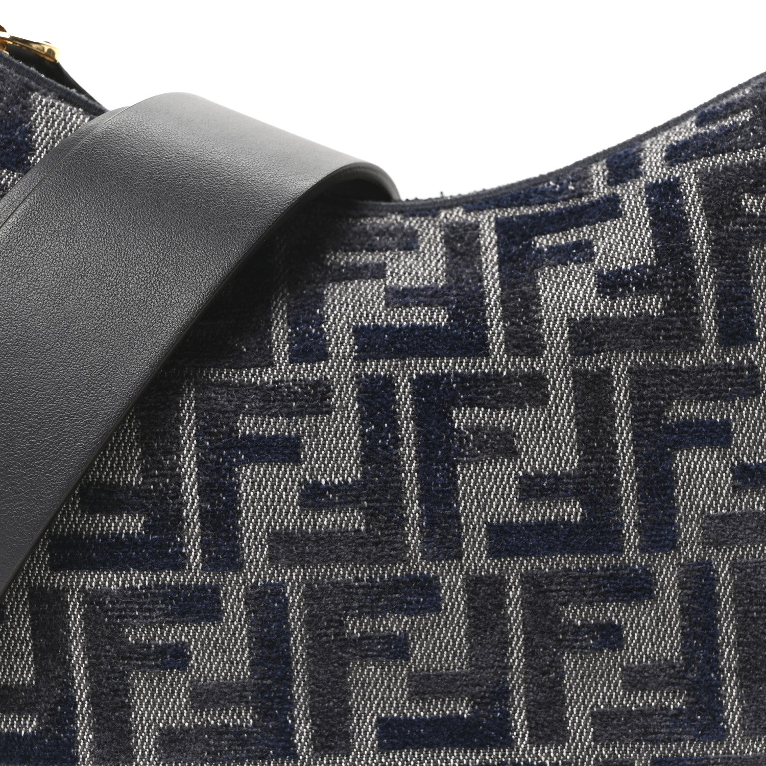 Fendi Chenille Vitello Grace FF 1974 Mini Fendigraphy Hobo Bag Blue 8 of 10