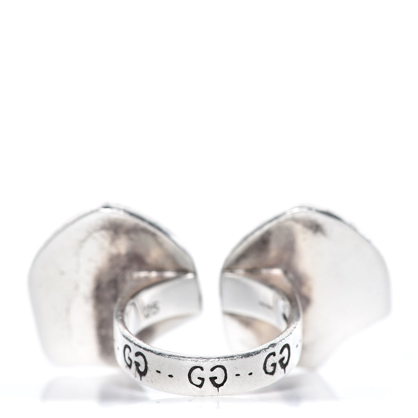 Sterling Silver GucciGhost Hamlet Skull Double Ring 25
