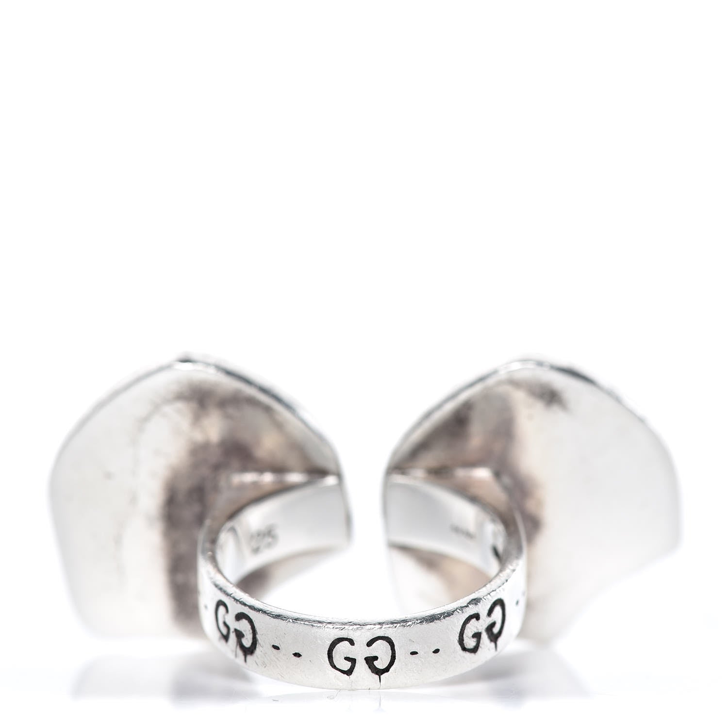 Gucci Sterling Silver GucciGhost Hamlet Skull Double Ring 25 3 of 5