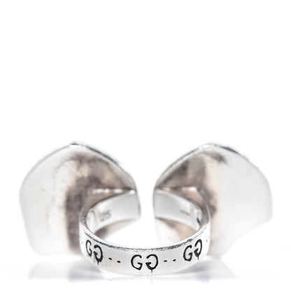 Gucci Sterling Silver GucciGhost Hamlet Skull Double Ring 25 3 of 5