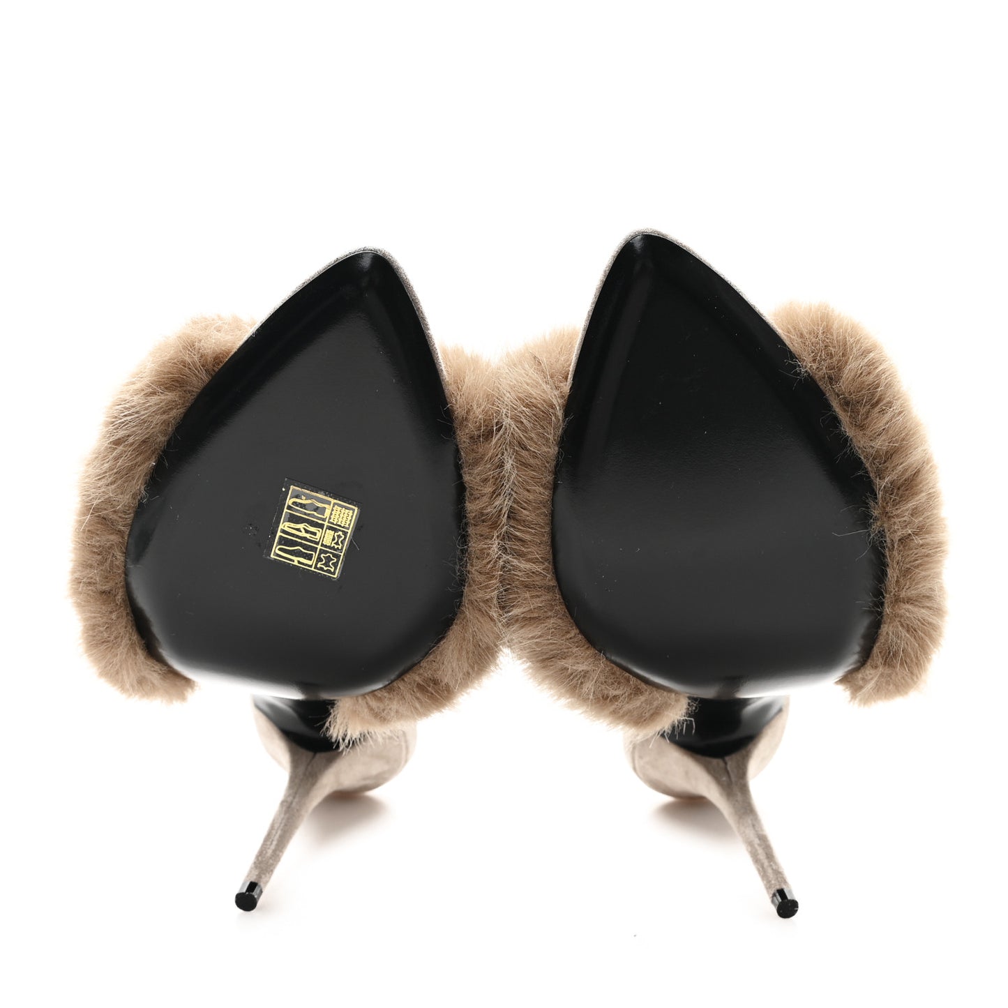 Suede Faux Fur La 16 Mule Sandals 40 Gris Clair