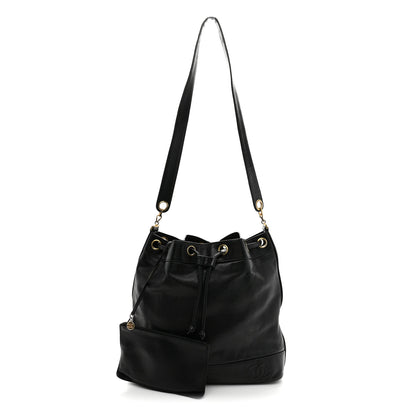 Chanel Caviar CC Drawstring Shoulder Bag Black 3 of 13