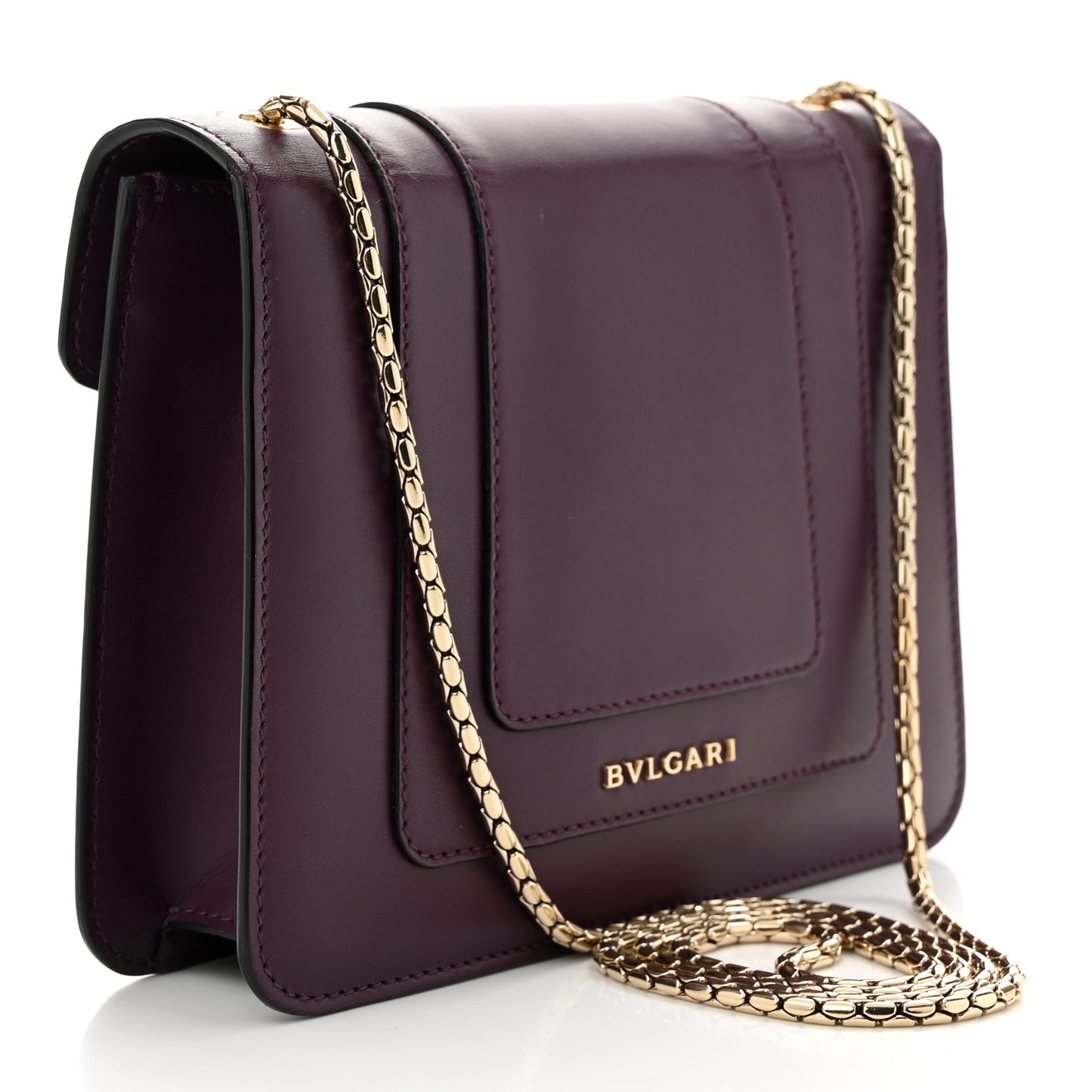 Calfskin Small Serpenti Forever Snake Strap Crossbody Bag Purple