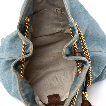 Gucci Denim Medium Soho Chain Shoulder Bag Blue 5 of 18