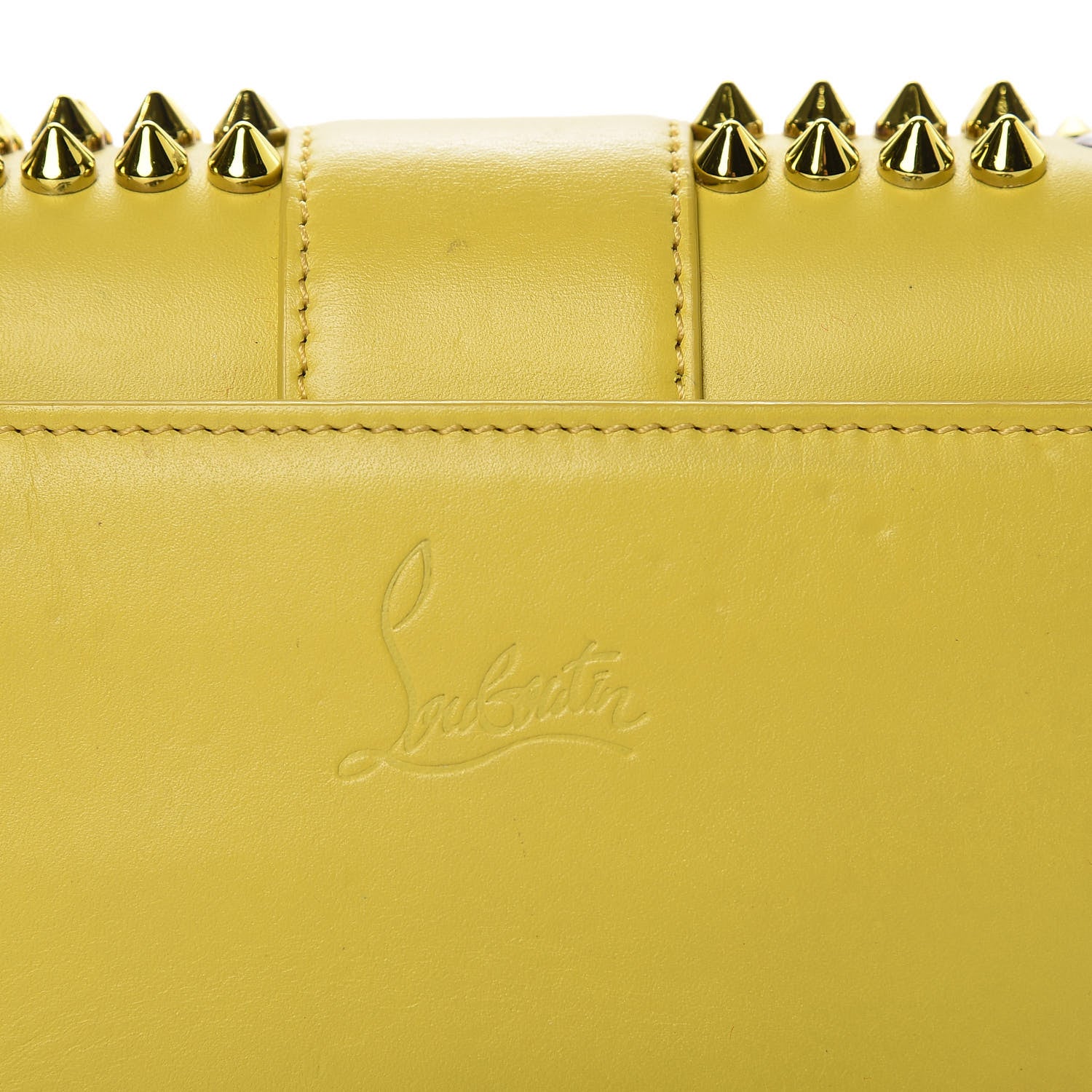 Christian Louboutin Calfskin Spikes Mini Sweety Charity Crossbody Bag Mimosa 10 of 12