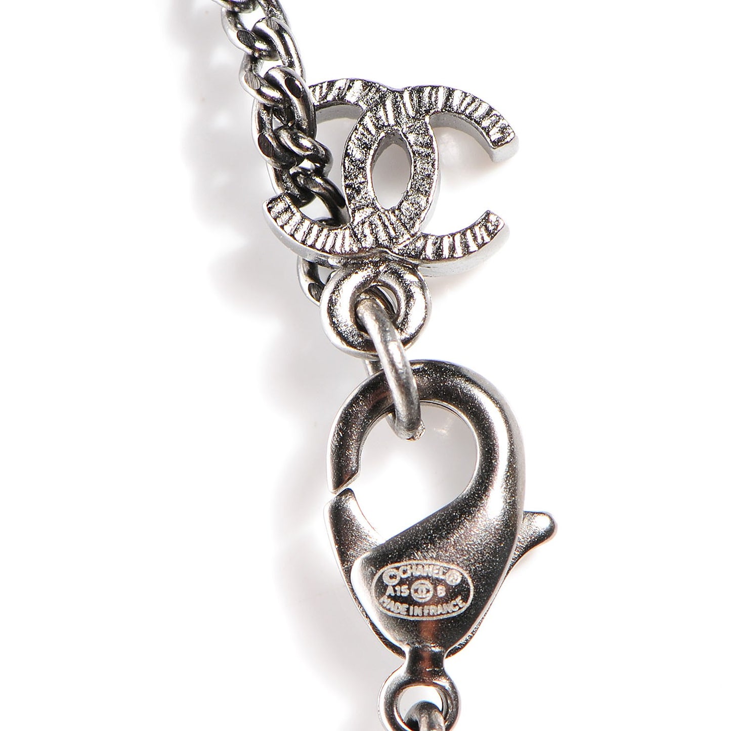 Ruthenium Pearl CC Long Pendant Necklace
