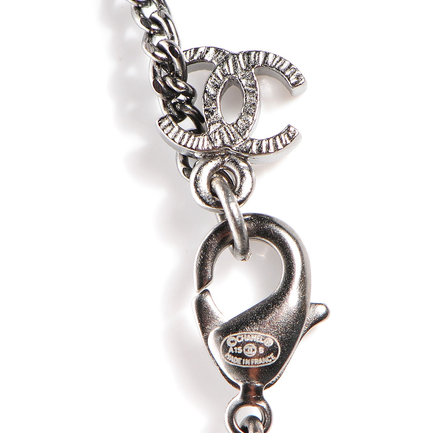 Chanel Ruthenium Pearl CC Long Pendant Necklace 4 of 5