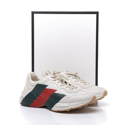 Gucci Calfskin Web Printed Mens Rhyton Sneakers 9.5 Mystic White 10 of 10