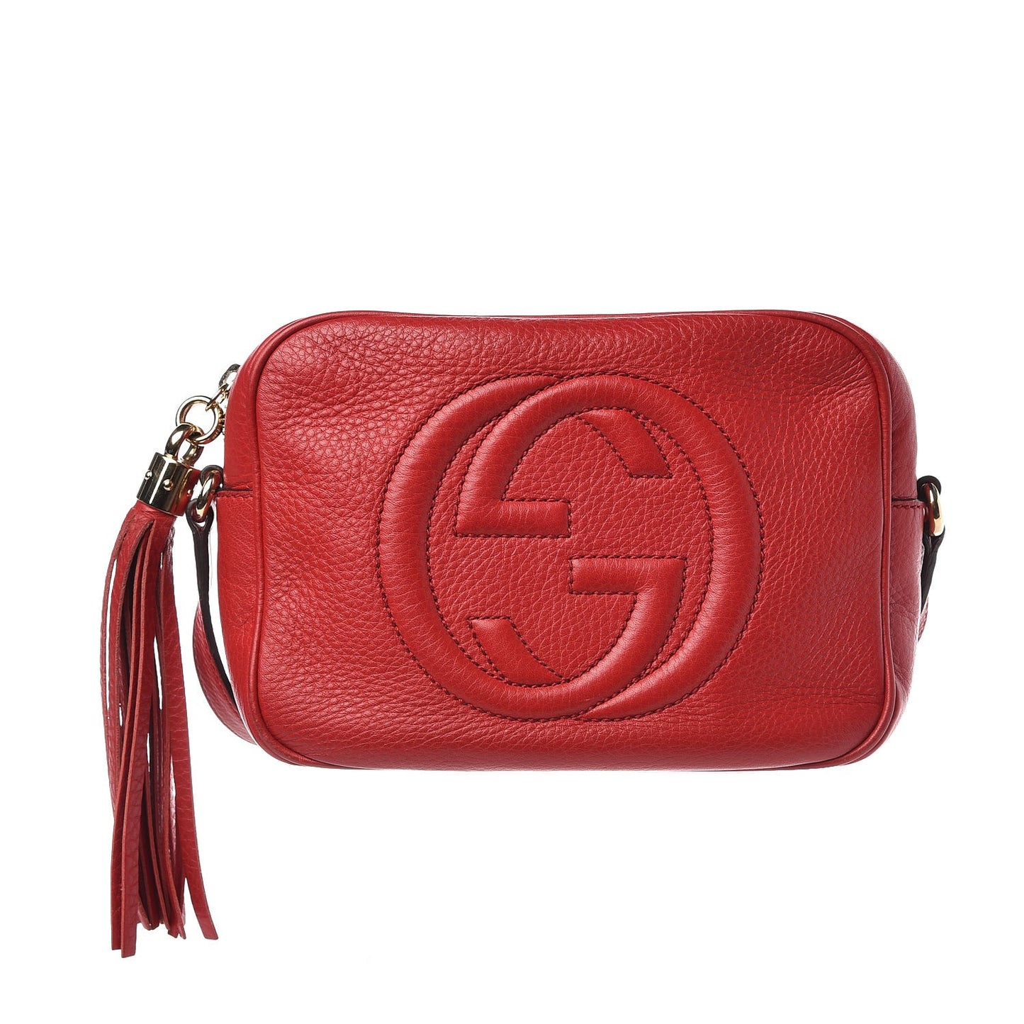 Pebbled Calfskin Small Soho Disco Bag Tabasco Red