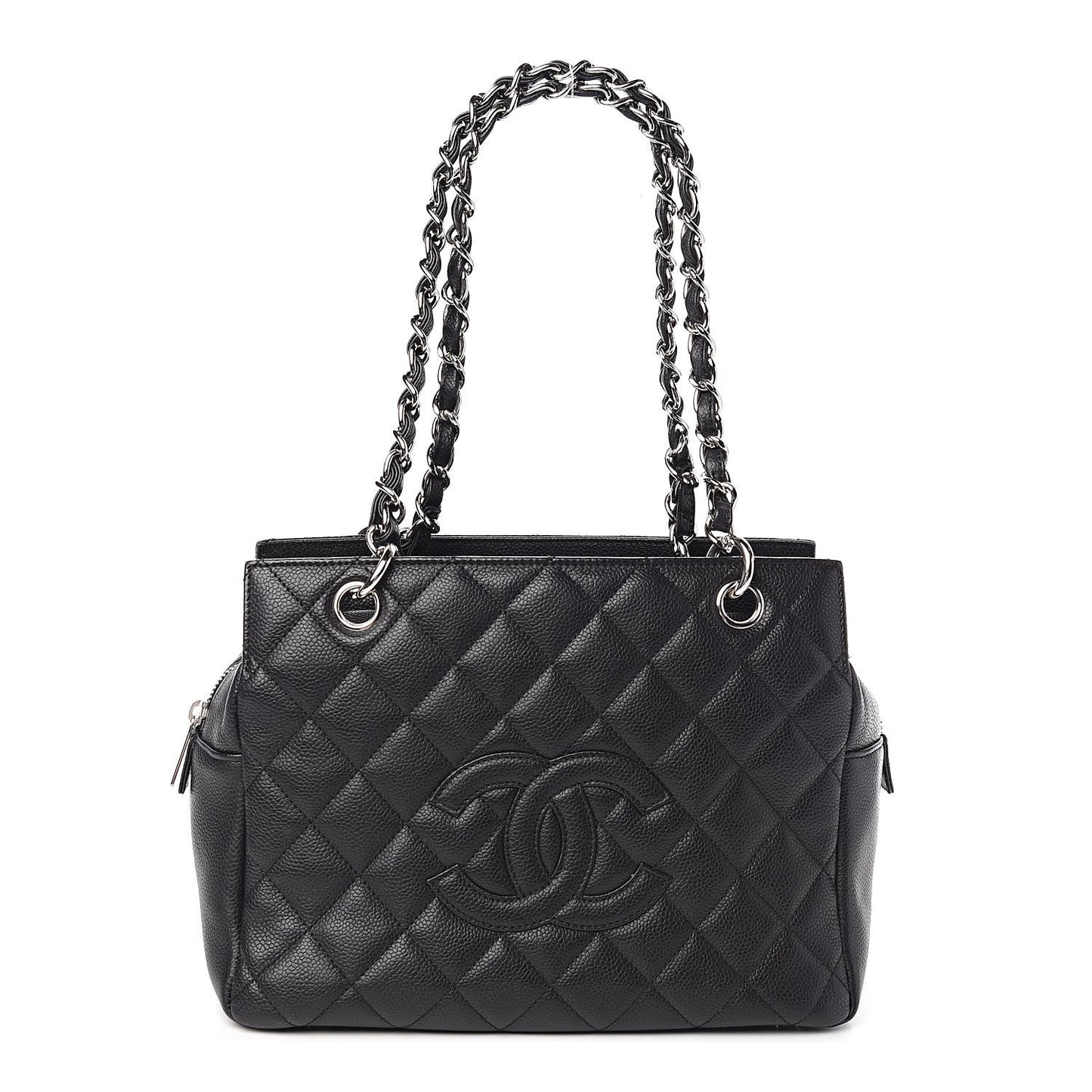Caviar Quilted Petit Timeless Tote PTT Black