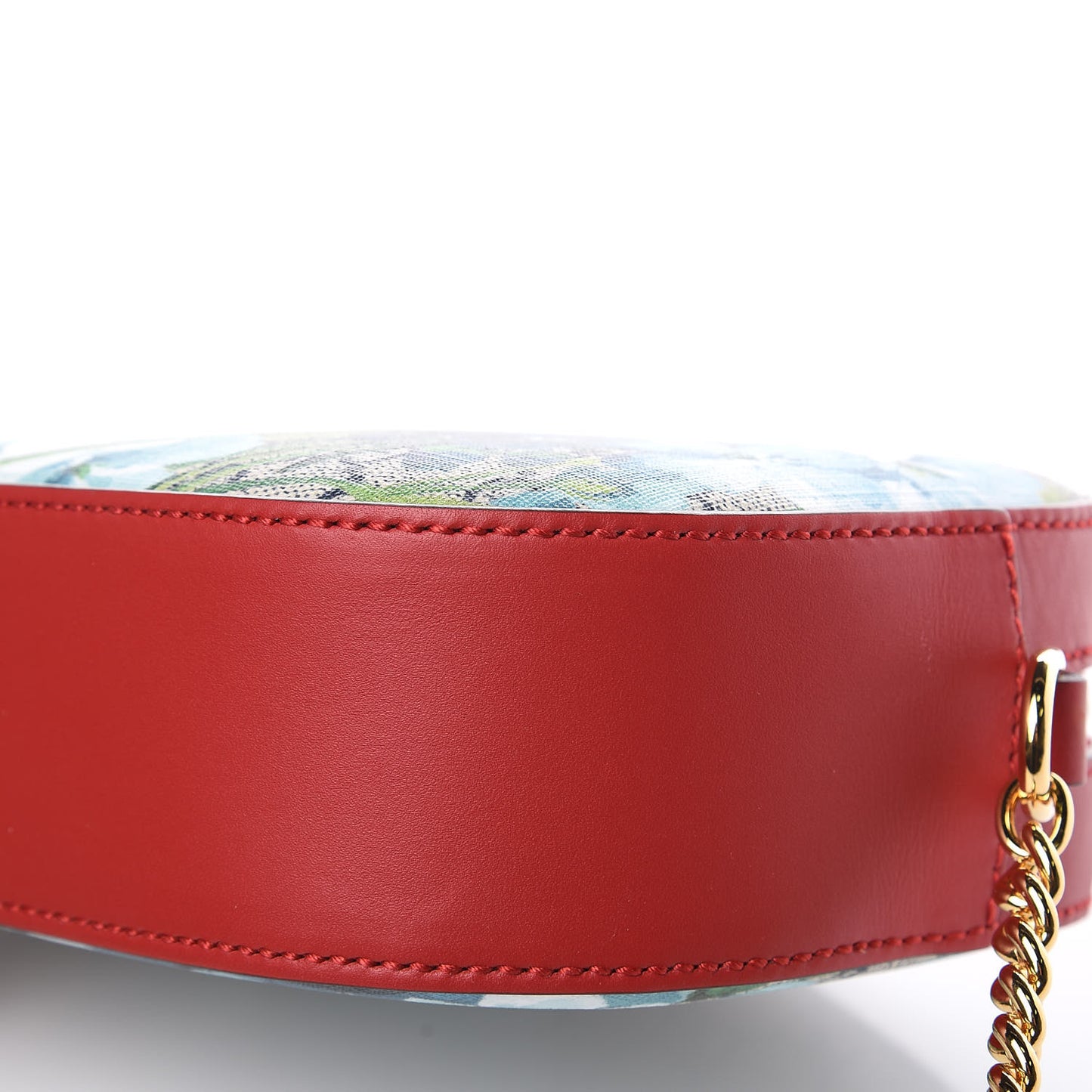 GG Supreme Monogram Blooms Mini Chain Shoulder Bag Beige Blue Navy Hibiscus Red